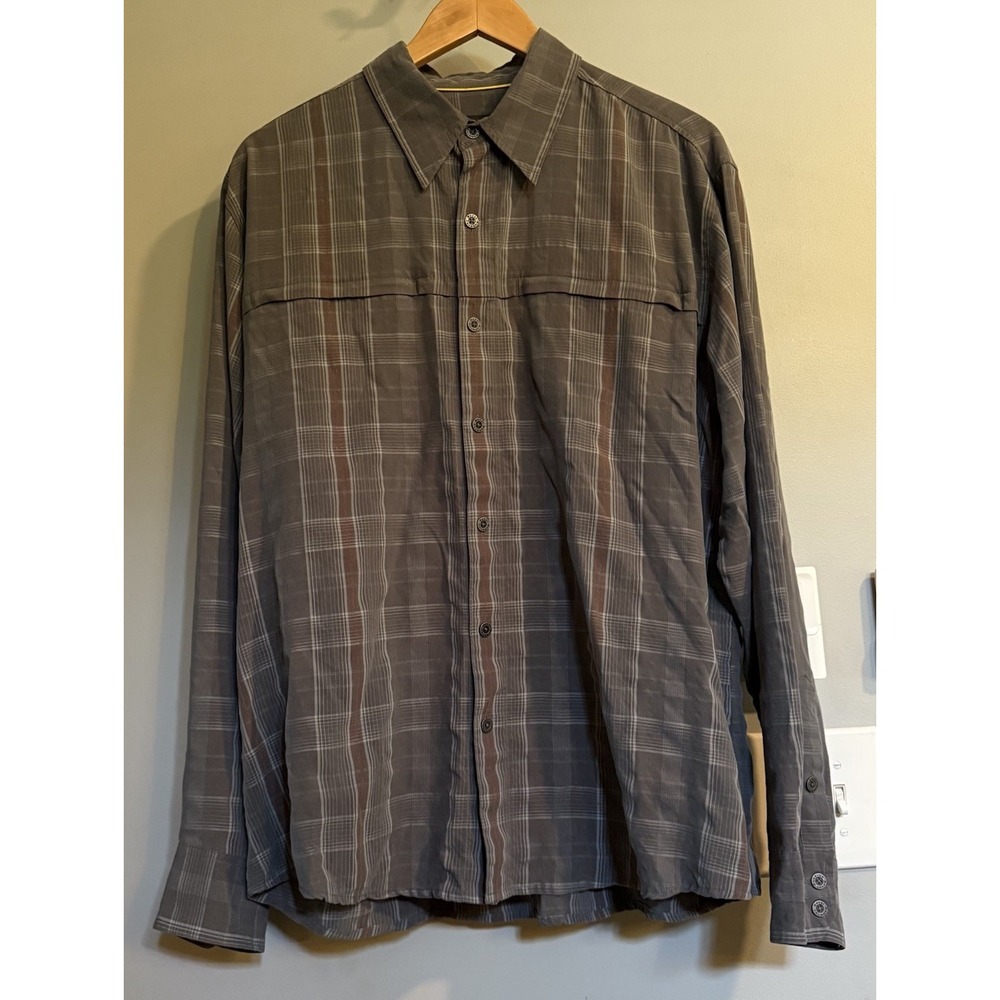 Royal Robbins Asher Shirt Plaid Long Sleeve Button Up Modal‎ Men's Large